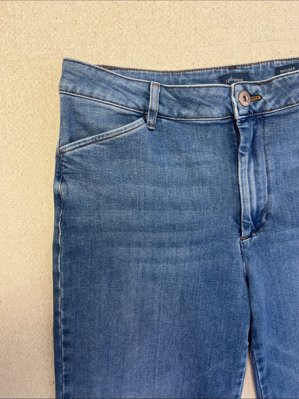 J Jill Denim Trouser Jeans Women’s 10R Wide Leg Stretch Blue Wash - Picture 4 of 13